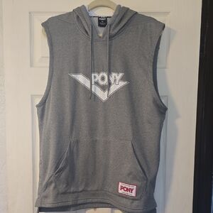 Pony Charcoal Sleeveless Hoodie